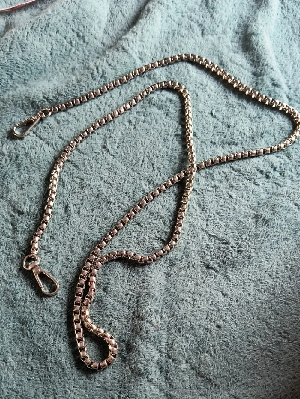 Silver-Tone Chain Strap with Clasps, 48